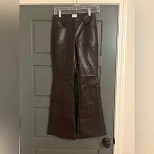 Wilfred Brown Vegan Leather Flare Pants Size 2